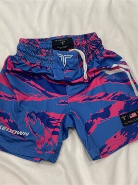 Kids' Blue & Pink Athletic Shorts